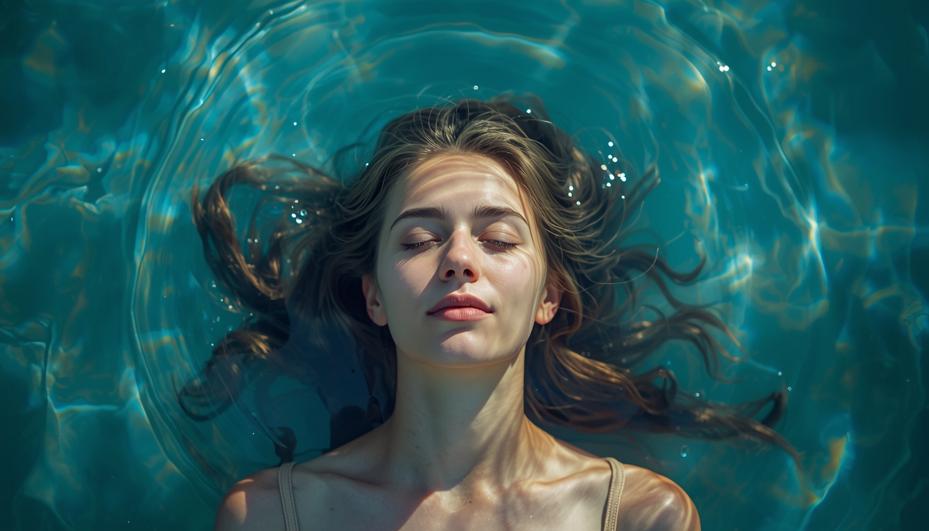 Person experiencing peaceful wellness moment